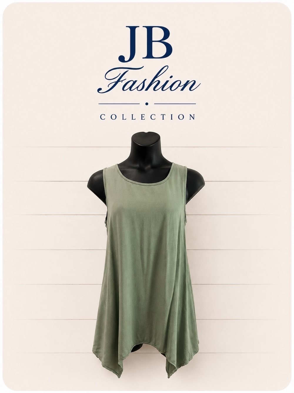 JB FASHION Green Sleeveless Asymmetrical Hem tunic Top - Size 10